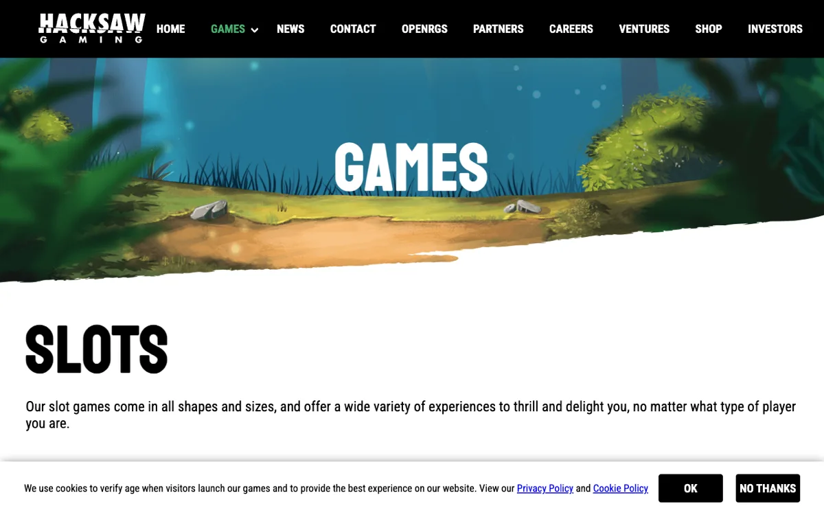 Catalogue public officiel hacksawgaming.com/games — tous les titres disponibles chez n’importe quel opérateur Curaçao.