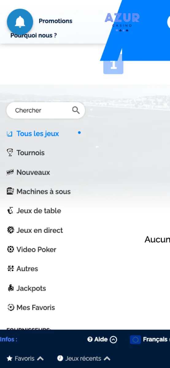 Vue mobile d’azurcasino2.com (iPhone 12, 390&nbsp;px) — site responsive, pas d’application native.